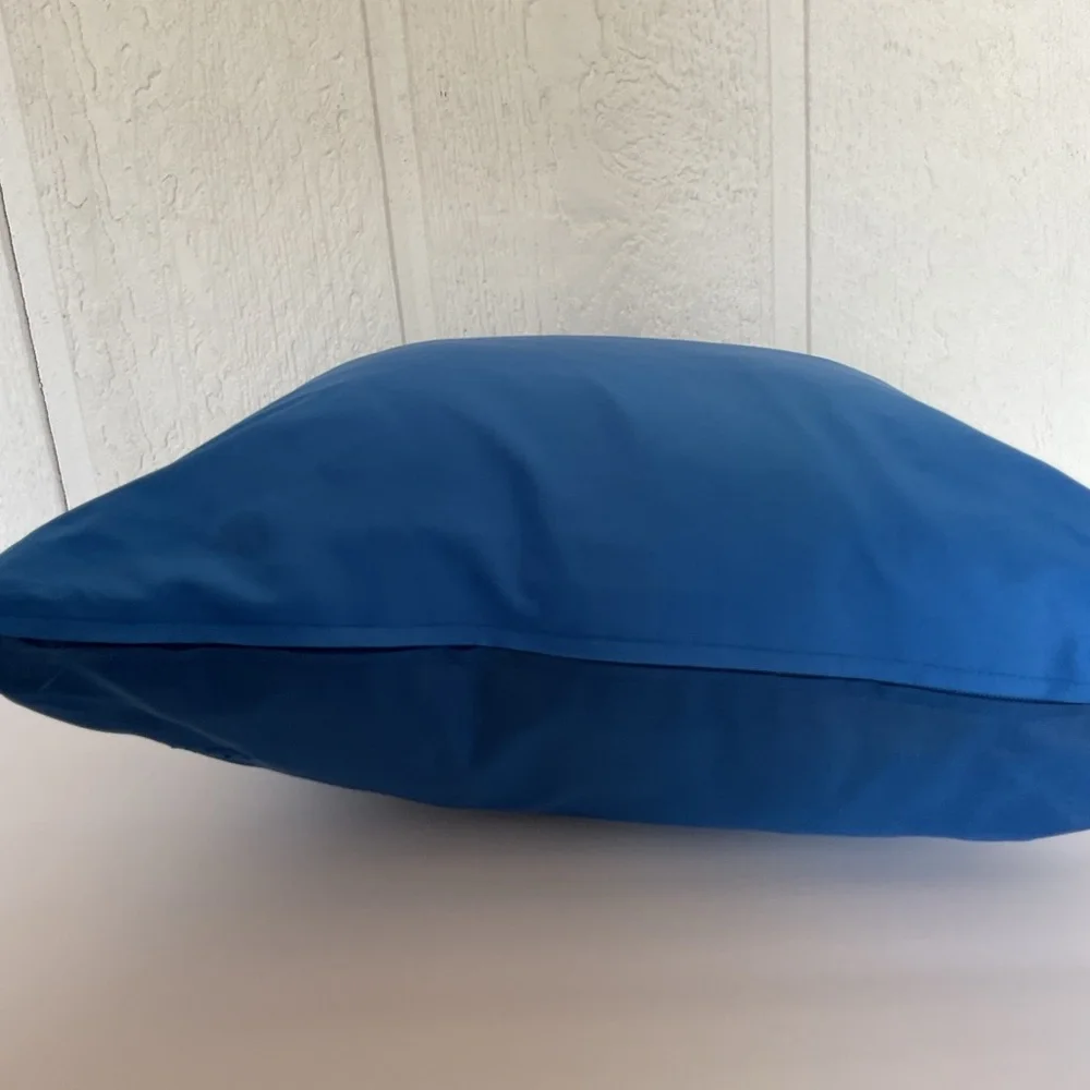 Jim Thompson Blue Silk Accent Pillow Signed